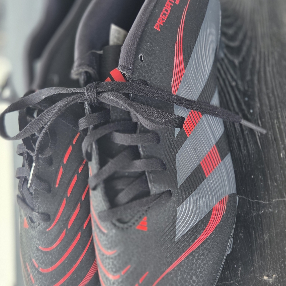 Adidas Kids Predator Edge.4 Soccer Sneakers - Black and Red